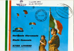 1980-busta Illustrata Cerimonia Giuramento Livorno Bollo Poste Italiane Comando  - Patriotiques