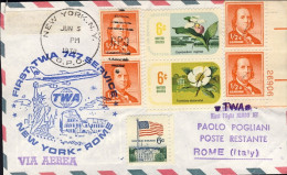 1970-U.S.A. Cachet Blu New York Roma I^volo TWA B 747 Del 5 Giugno - Andere & Zonder Classificatie