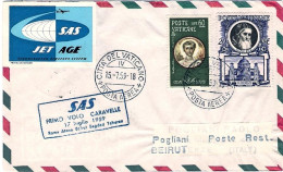 Vaticano-1959 Con Erinnofilo I^volo Caravelle Roma Beyrouth (30 Pezzi Trasportat - Airmail
