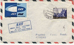 1959-San Marino Aerogramma Cat.Pellegrini N.1002 Euro 75, I^volo SAS Caravelle R - Luchtpost