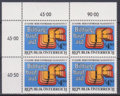 1985 , Mi 1804 ** (1) - 4 Er Block Postfrisch - 25 Jahre Berufsförderungsinstitut - Nuovi
