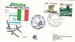 1980-Israele Alitalia I^volo Airbus Tel Aviv-Roma - Luchtpost