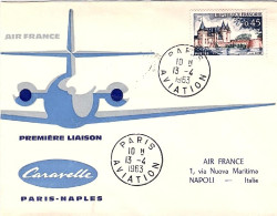 1963-France Francia Air France Caravelle I^volo Parigi Napoli Del 13 Aprile - Covers & Documents