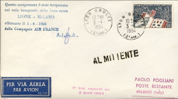 1964-France Francia Air France I^volo Lione Milano Del 3 Aprile - 1961-....