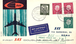1961-Germania SAS I^volo Dusseldorf Roma Del 7 Settembre Cat.Pellegrini Euro 80 - Briefe U. Dokumente