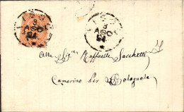 1894-piego Da Visso Macerata Con Al Verso Ottagonale Di Bolognola Macerata - Storia Postale