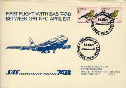 1971-Svezia I^volo SAS 747B Stoccolma-New York - Autres & Non Classés