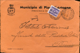 1944-usato Cat.Sassone Euro 300, Intero Frontespizio Di Busta Comunale Con Segna - Storia Postale