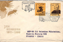 1956-Poland Polska Polonia Busta Fdc Illustrata Affrancata S.2v."J.Dzierzon Apic - FDC
