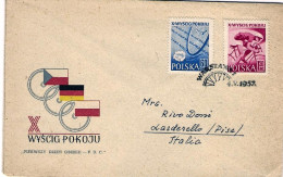 1957-Poland Polska Polonia Busta Fdc Illustrata Affrancata S.2v."10 Tour Ciclist - FDC