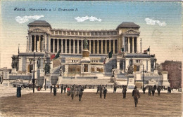 1915-cartolina Roma Monumento A Vittorio Emanuele II Affrancata 5c. Leoni Annull - Autres & Non Classés