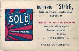 1933-cartolina Doppia Pubblicita' Batteria Sole Affrancata 10c. Giochi Universit - Marcophilie