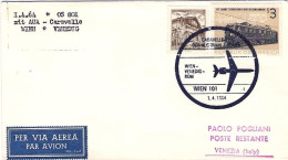 1964-Austria I^volo Caravelle Vienna Venezia Del 1 Aprile - Autres & Non Classés