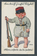 10732 P.O.Engelhard (P.O.E.) - La Grande Guerra - Enfant Jouant à La Guerre (Allons, Enfans De La Patrie) Satira - Humor - Engelhard, P.O. (P.O.E.)