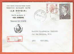 37P - Recommandé Jemeppe-sur-Meuse 1981 Vers Verviers - Cartas & Documentos