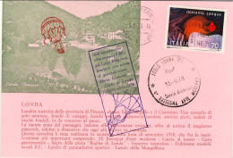 1978-cartolina Londa Firenze Paracadutato Da Apparecchio P/641 Partenavia Pilota - 1971-80: Marcophilie