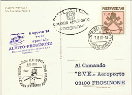 Vaticano-1981 Cartolina Illustrata Accademia Navale Di Livorno Mostra Filatelica - Aéreo