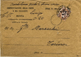 1905-busta Delle Poste Modello 94 Che Conteneva Una Cartolina Postale Fuori Cors - Marcophilie