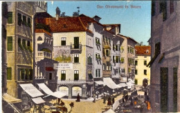 1919-Trento E Trieste Cartolina Der Obstmarkt In Bozen Affrancata 5c.+10c.sopras - Bolzano (Bozen)