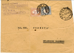 1926-busta Con Tassa A Carico Del Destinatario Espletata Con Segnatasse 20c.+L.1 - Marcophilie