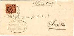 1896-piego Comunale Affrancato 2c.Floreale,annullo Ottagonale Di Borgosatollo Br - Storia Postale