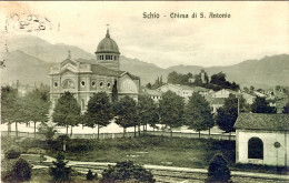 1916-cartolina Schio Vicenza Chiesa Di S.Antonio Affrancata 5c.Leoni - Vicenza
