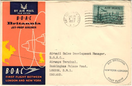 1958-U.S.A. BOAC Britannia Volo New York-Londra Del 21 Dicembre - 2c. 1941-1960 Lettres