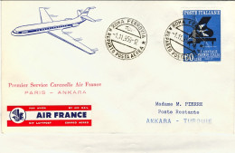 1959-I^volo Caravelle Air France Roma-Ankara (Turchia) Del 1 Novembre - Lettres & Documents