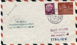 1958-Germania I^volo Lufthansa Francoforte Monaco Roma Del 14 Luglio - Storia Postale