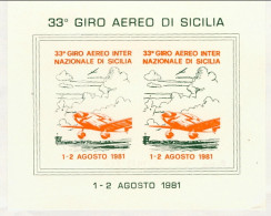 1981-foglietto Due Erinnofili Non Dentellati 33^ Giro Aereo Internazionale Di Si - Erinnofilia