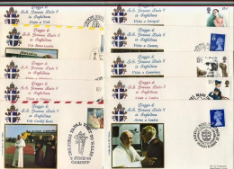 Vaticano-1982 Folder Contenente 10 Aerogrammi+10 Cartoncini+foglietto 4 Valori E - Aéreo