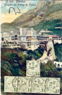 1911-Monaco Cartolina Illustrata Montee Du Palais Du Prince Diretta A Napoli Aff - Other & Unclassified