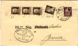 1946-piego Comunale Affrancato 10c.+striscia 30c.Imperiale Senza Fasci+L.2 Democ - Poststempel