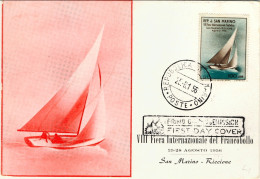 1956-San Marino Cartolina Tipo Maximum Affrancata L.100 VIII^fiera Internazional - Briefe U. Dokumente