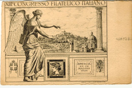 1926-cartolina Illustrata XIII^congresso Filatelico Italiano Brescia Affrancata  - Brescia