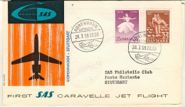 1959-Danimarca I^volo SAS Copenhagen Stoccarda - Luftpost