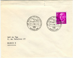 1974-Spagna Cartoncino + Lettera Cachet IX Exp. Nacional Paloma Mensajera - Lettres & Documents