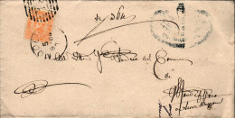 1884-piego Affrancato 20c.arancio Umberto I,al Verso Annullo Ottagonale Di Monfe - Storia Postale