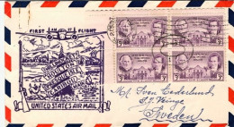 1937-U.S.A. Cachet Viola First Flight AM 27 Millinocket, Al Verso Vignetta Dell' - 1c. 1918-1940 Cartas & Documentos