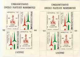 1975-foglietto Dentellato + Non Dentellato Aerophil '72 Emesso Per Il Cinquanten - 1971-80: Marcophilia