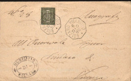 1886-piego Con Annullo Ottagonale Di Bolzano Vicentino Vicenza - Marcophilia