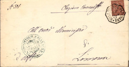 1886-piego Con Ottagonale Di Villafranca Padovana - Marcofilie