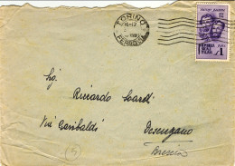 1945-busta Affrancata L.1 Fratelli Bandiera Isolato - Storia Postale