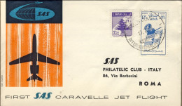 1959-Libano SAS I^volo Caravelle Beyrouth-Roma Del 20 Luglio - Liban