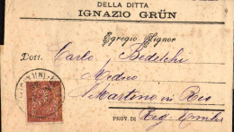1896-fascetta Con Intestazione Pubblicitaria Affrancata 2c.Cifra,al Verso Annull - Storia Postale