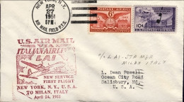 1951-U.S.A. Cat.Pellegrini N.406 Euro 230, I^volo New York Milano U.S.air Mail V - Andere & Zonder Classificatie