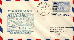 1950-U.S.A. I^volo LAI New York Roma, Annullo New York N.Y. Del 7 Luglio, Catalo - Autres & Non Classés