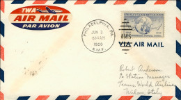 1950-U.S.A. Cat.Pellegrini N.365 Euro190, TWA I^volo Filadelfia Milano Del 3 Giu - Other & Unclassified