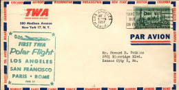 1957-U.S.A. Ufficiale TWA I^volo Polare TWA Los Angeles Roma FAM 27 Del 2 Ottobr - 2c. 1941-1960 Covers