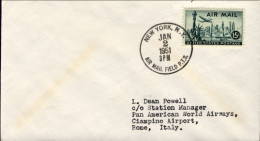 1951-U.S.A. Cat.Pellegrini N.394 Euro 230, Pan Am I^volo New York AMF Roma Sulla - Otros & Sin Clasificación